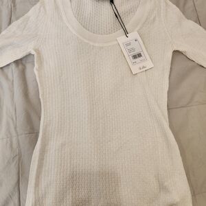 Theory Ivory Regal Wool Knit Top